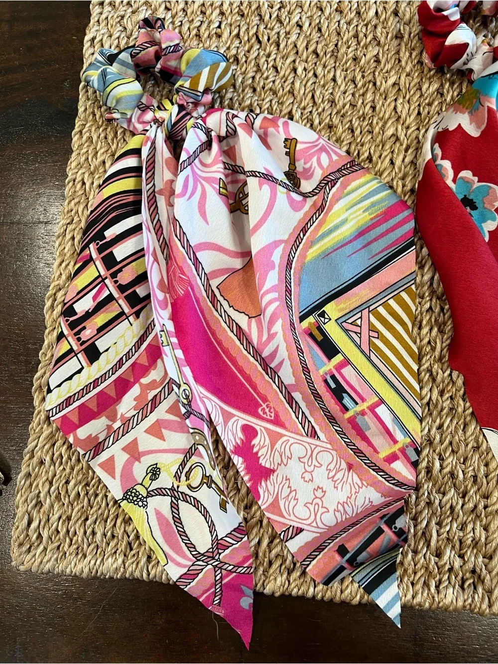 💕 Set of 3 Scrunchie Hair Scarves – Floral Prints – Imported 💕